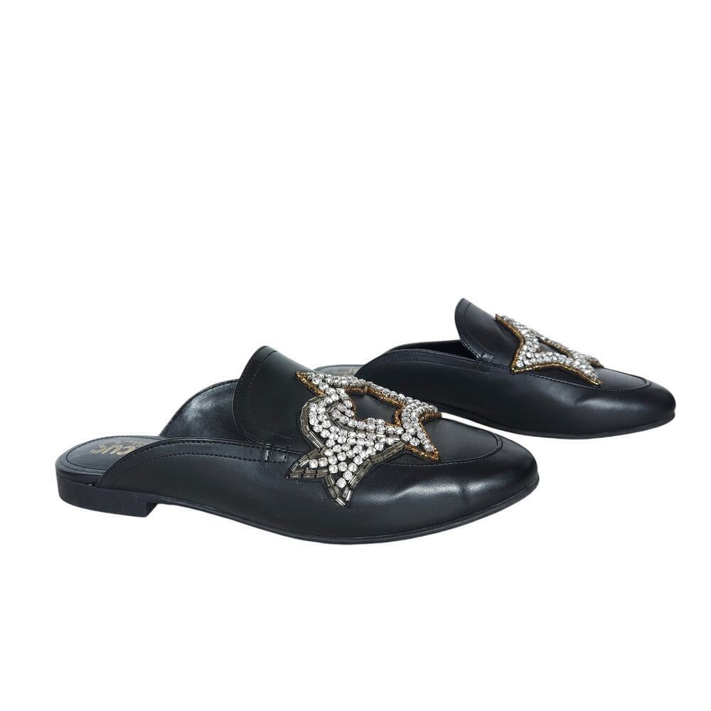 Circus by Sam Edelman Womens Pelham Slide Mules 6 Black Star Rhinestone Leather